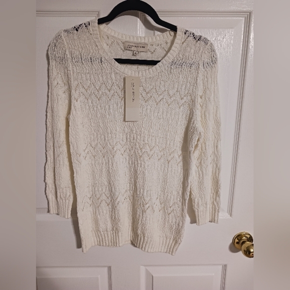 Jones New York Sweaters - Jones of New York White EyeLet Sweater NWT